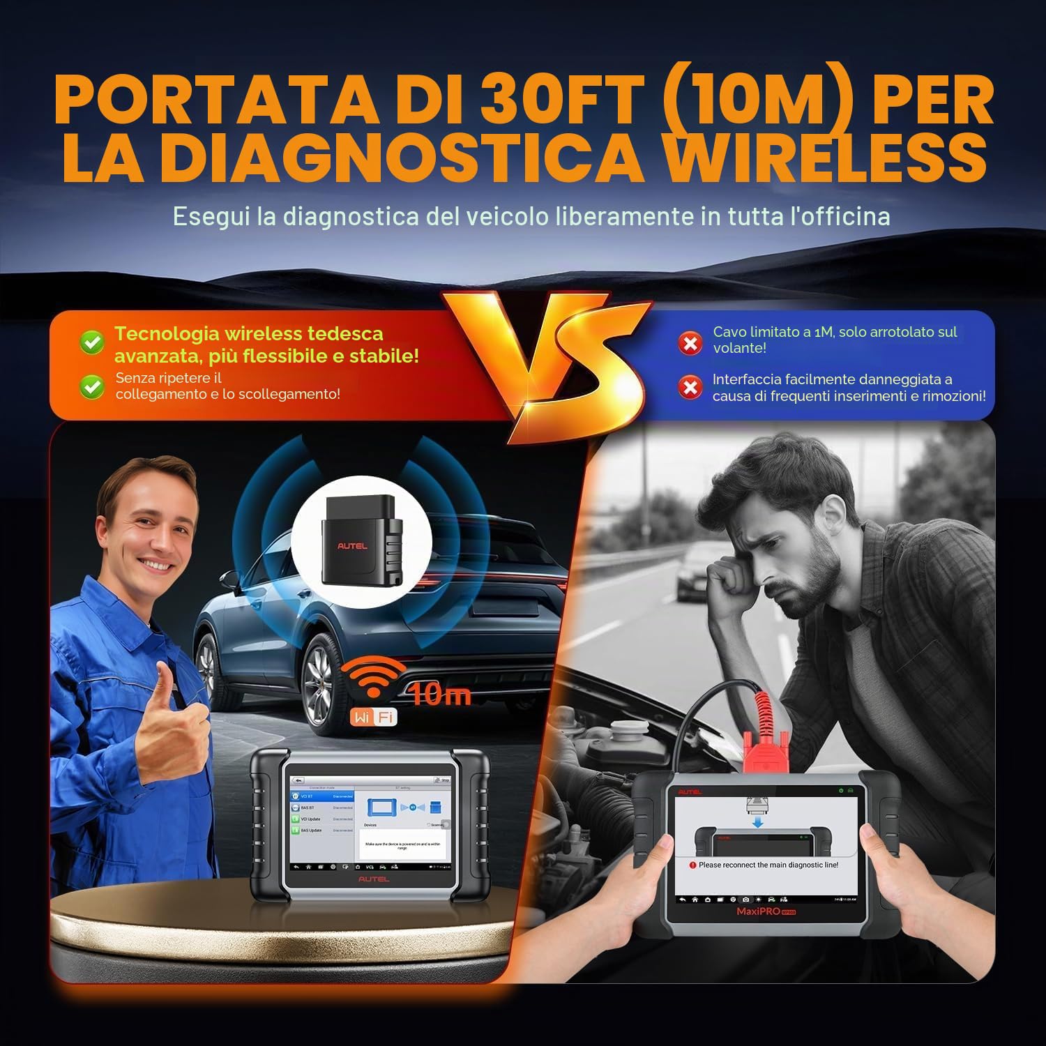 Autel MaxiVCI VCI Mini Interfaccia Diagnostica Wireless, Funziona con Autel MaxiCOM MK808BT PRO MP808BT Pro MK808S-TS MX808S-TS MP808S-TS MK808TS MP808TS, 2026 Dongle Wireless per Veicoli Più Recente