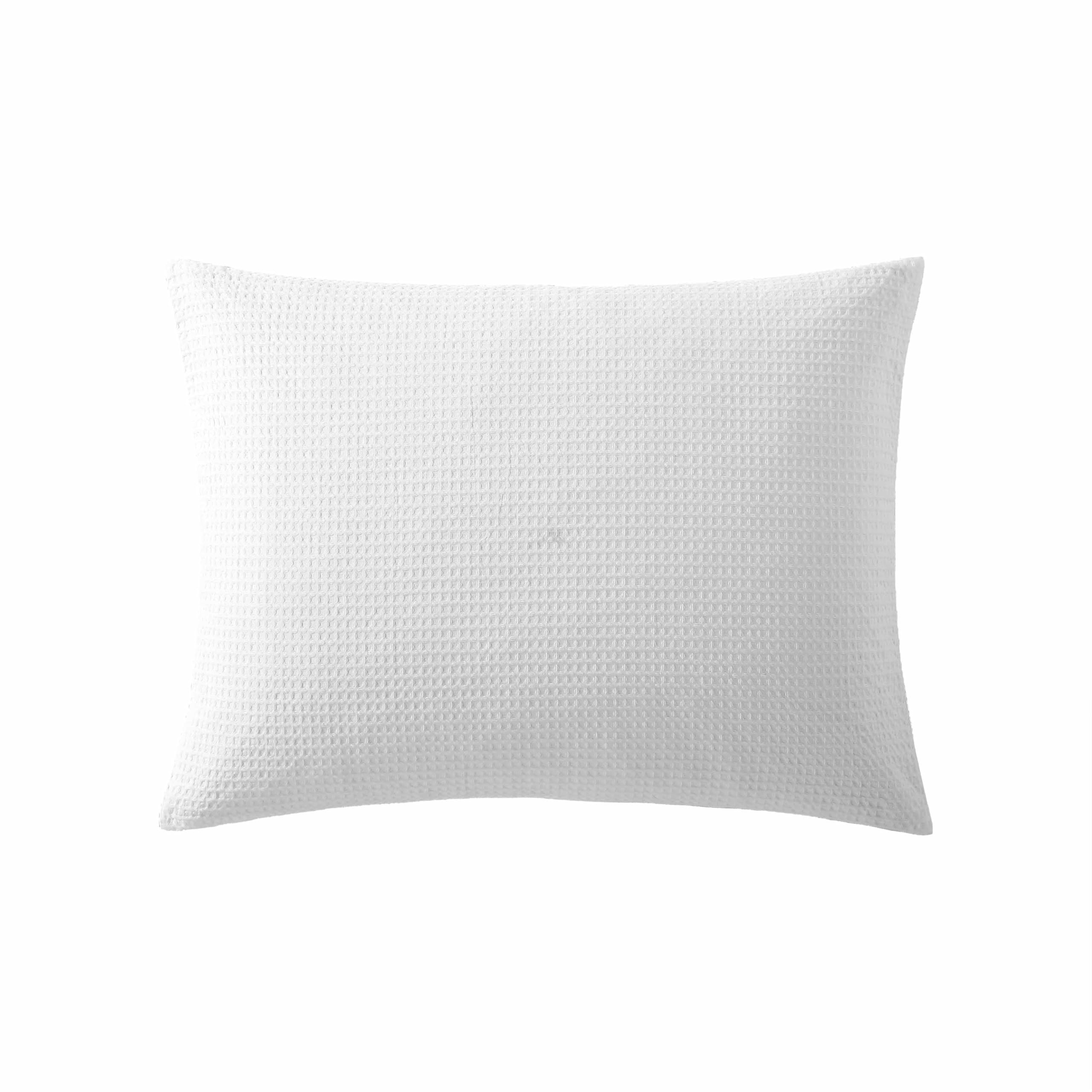 Vera Wang - Juego de Funda de edredón King, Ropa de Cama de algodón de Lujo con Cierre de botón, Incluye Fundas a Juego (Blanco piqué gofre, King)