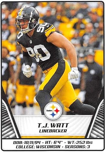 2019 NFL Football Panini Album Sticker #155 T.J. Watt Pittsburgh Steelers (2 inches Wide X 2 1/4 Inch Tall Individual Album Sticker)