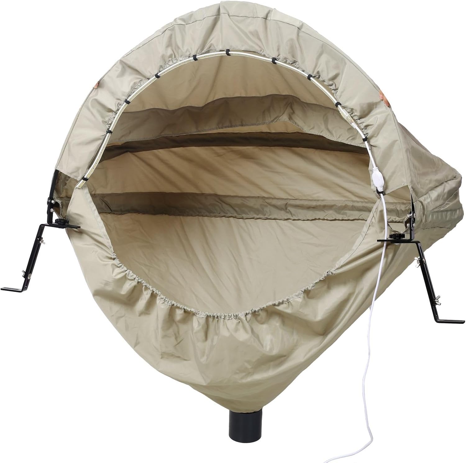 Lighted Universal Miter Saw Dust Collection Hood - Durable Nylon Construction, Compatible with All Models, 4-inch Vacuum Connection, Gray