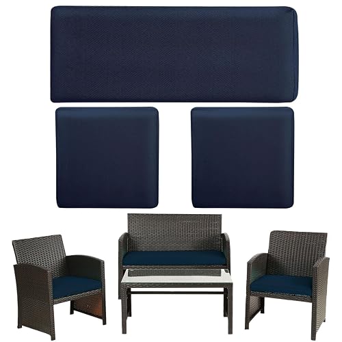 3 Pack Outdoor Patio Furniture Cushion Covers,Waterproof Replacement Loveseat Covers-