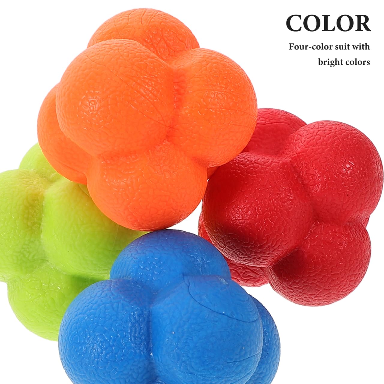 4 Piezas Pelotas De Reacción Hexagonales para Entrenamiento De Coordinación Ojo-Mano Y Agilidad Equipo Portátil