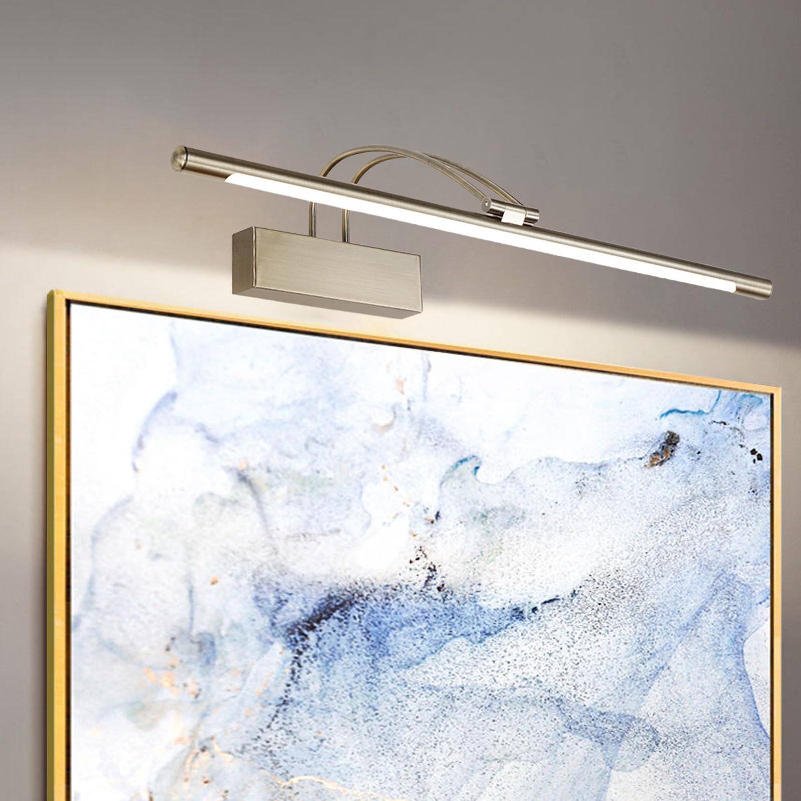 LED Spiegelleuchte Bad Wandleuchten mit 240° Schwenkbarem Faltbar Lampenkopf Wandbeleuchtung Modern Wasserdicht Wandleuchte für Wohnzimmer Badezimmer Schlafzimmer (Bronze Natürliches Licht,81cm)