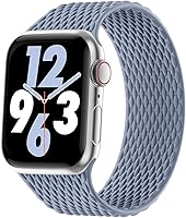 Vista 15 de Silicone Braided Solo Loop Compatible with Apple Watch Band 38mm 40mm 41mm 42mm 44mm 45mm 46mm 49mm, Stretchy Elastic Sport Strap Compatible for