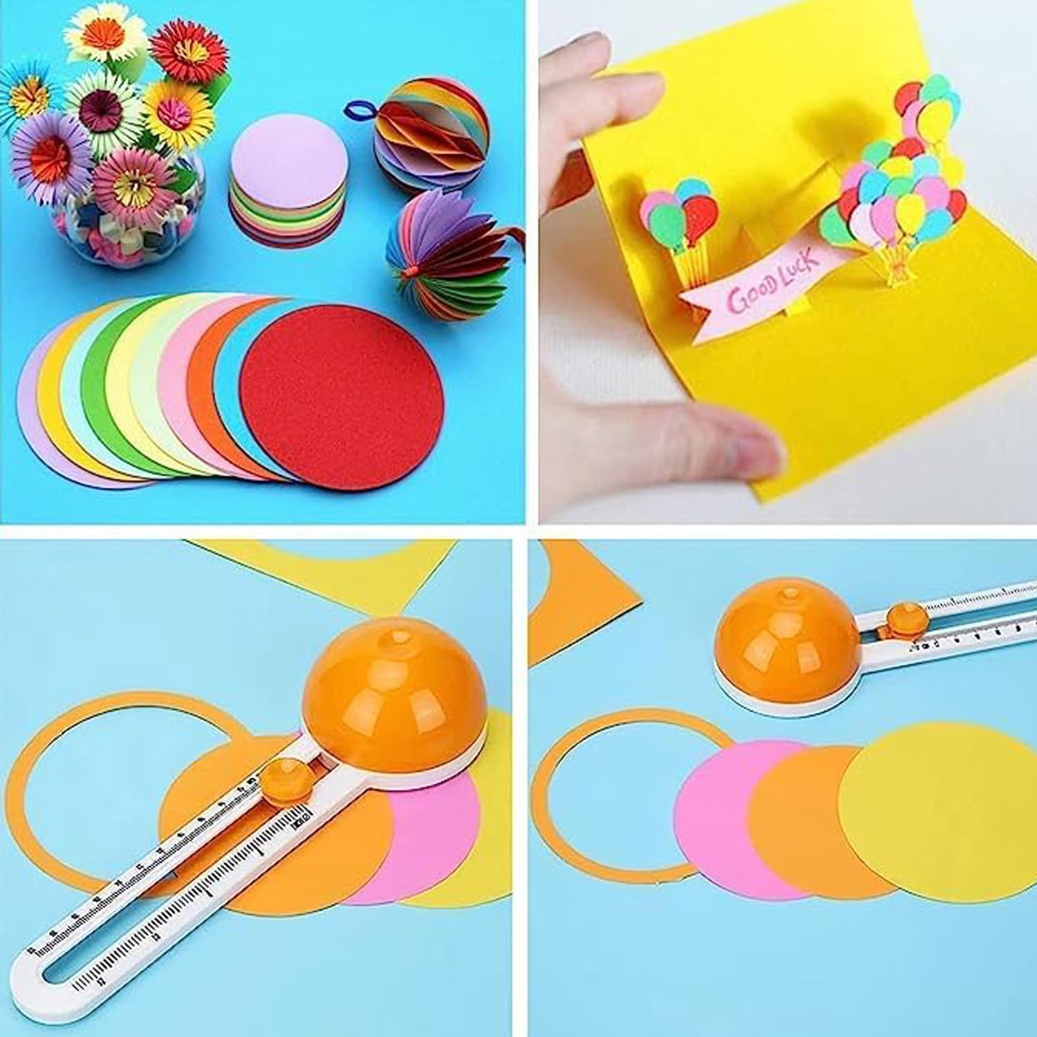 Tissting Taglierina Circolare per Carta 2-20cm Calibro Plastica Rotante