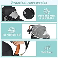 Vista 5 de INFANS Cochecito de bebé ligero, compacto con plegado con una sola mano, cochecito de viaje para avión con soporte para tazas, toldo arnés de 5