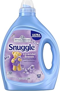 Snuggle Fabric Softener Liquid, Ultra Concentrated, 80 Oz, 188 Medium Loads, Lavender Breeze Fabric Conditioner, Long-Lasting Scent, Softens, Reduces Static & Wrinkles, Helps Protect Color