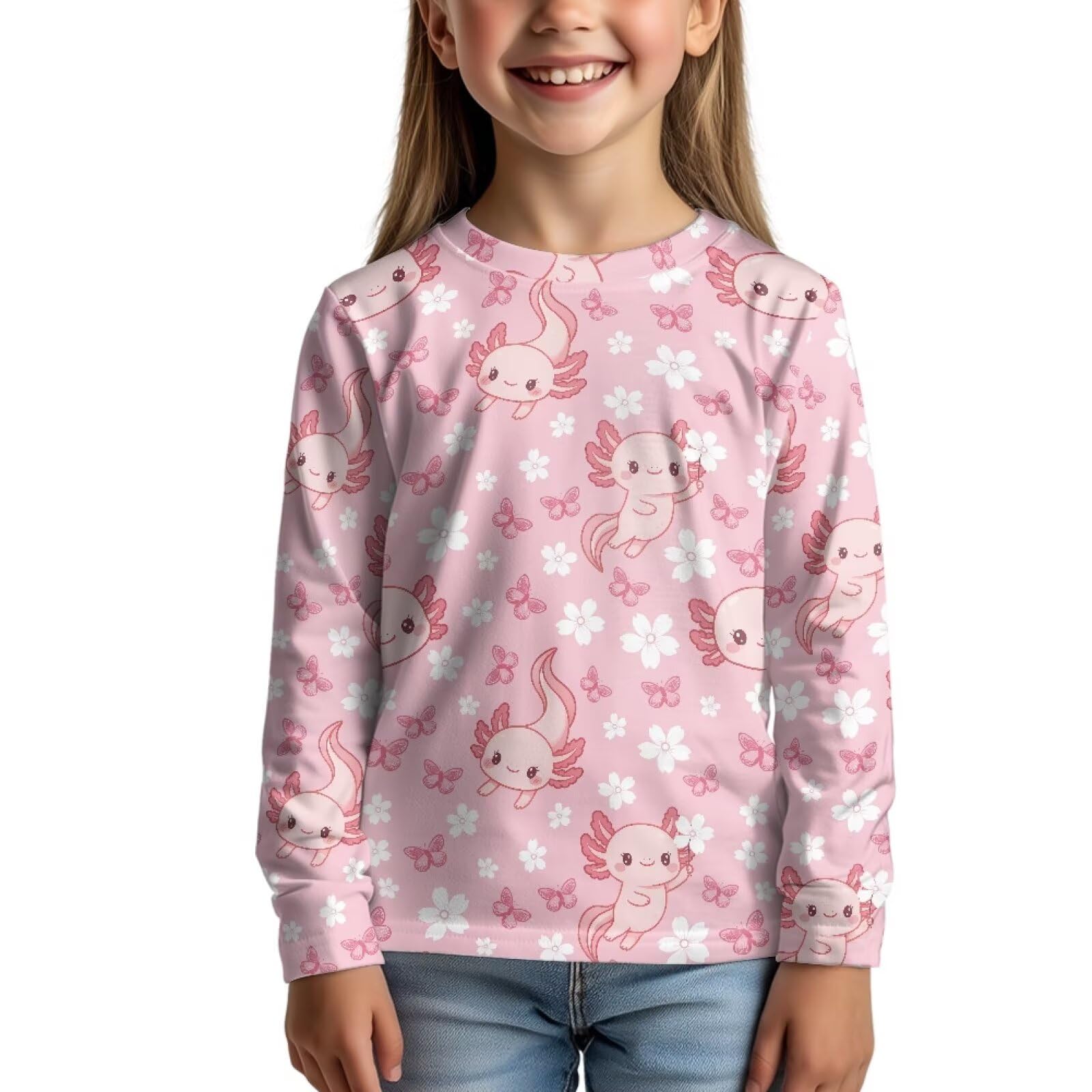 Uourmeti Girls Graphic Tees Long Sleeve T Shirts for Teens Casual Tshirts Junior Sportswear Fall Tops