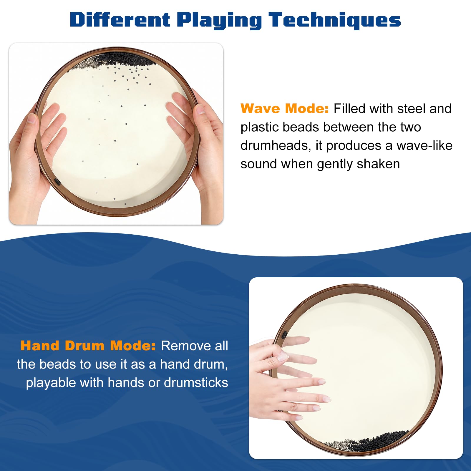 Amazon.com: Ocean Drum, 18'' Wave Drum Simulates Ocean Wave Sounds