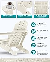 Vista 107 de SERWALL - Silla plegable Adirondack para patio, jardín, exterior, resistente a la intemperie, sillas para hoguera, color naranja