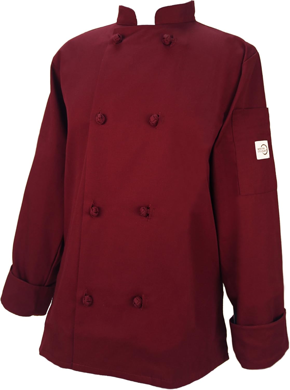 Mercer Culinary Millennia Women's Cook Jacket with Cloth Knot Buttons, Medium, White
