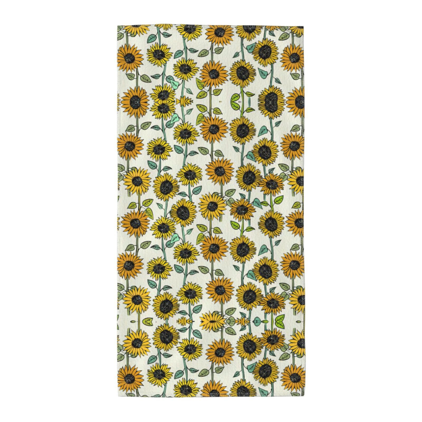 Romantic Sunflowers Soft Absorbent Long Towel For Gym Sports Picnic Leisure Use
