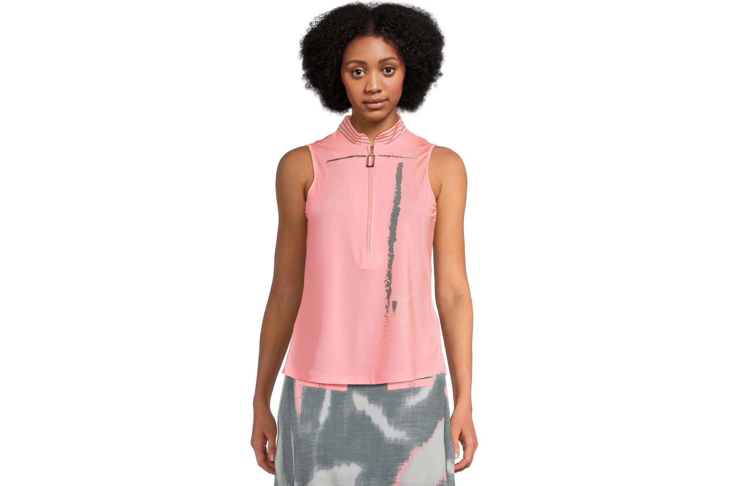 Jamie Sadock Zen Print Sleeveless Polo