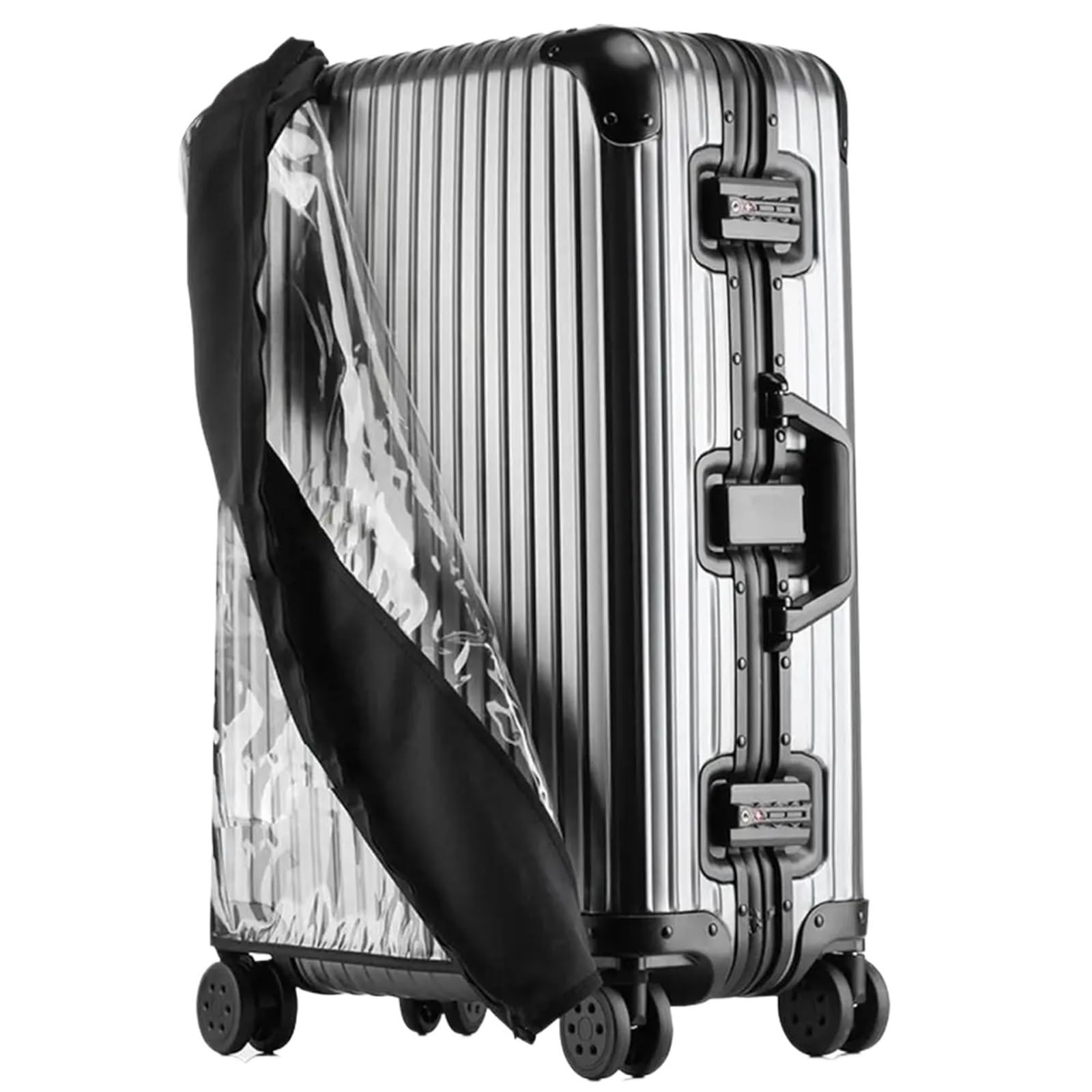 Copri Valigia Nessun smontaggio richiesto Copertura for valigia Copertura antipolvere for bagagli impermeabile elastica Protezione for bagagli trasparente in PVC trasparente Per Bagagli Trolley Custod