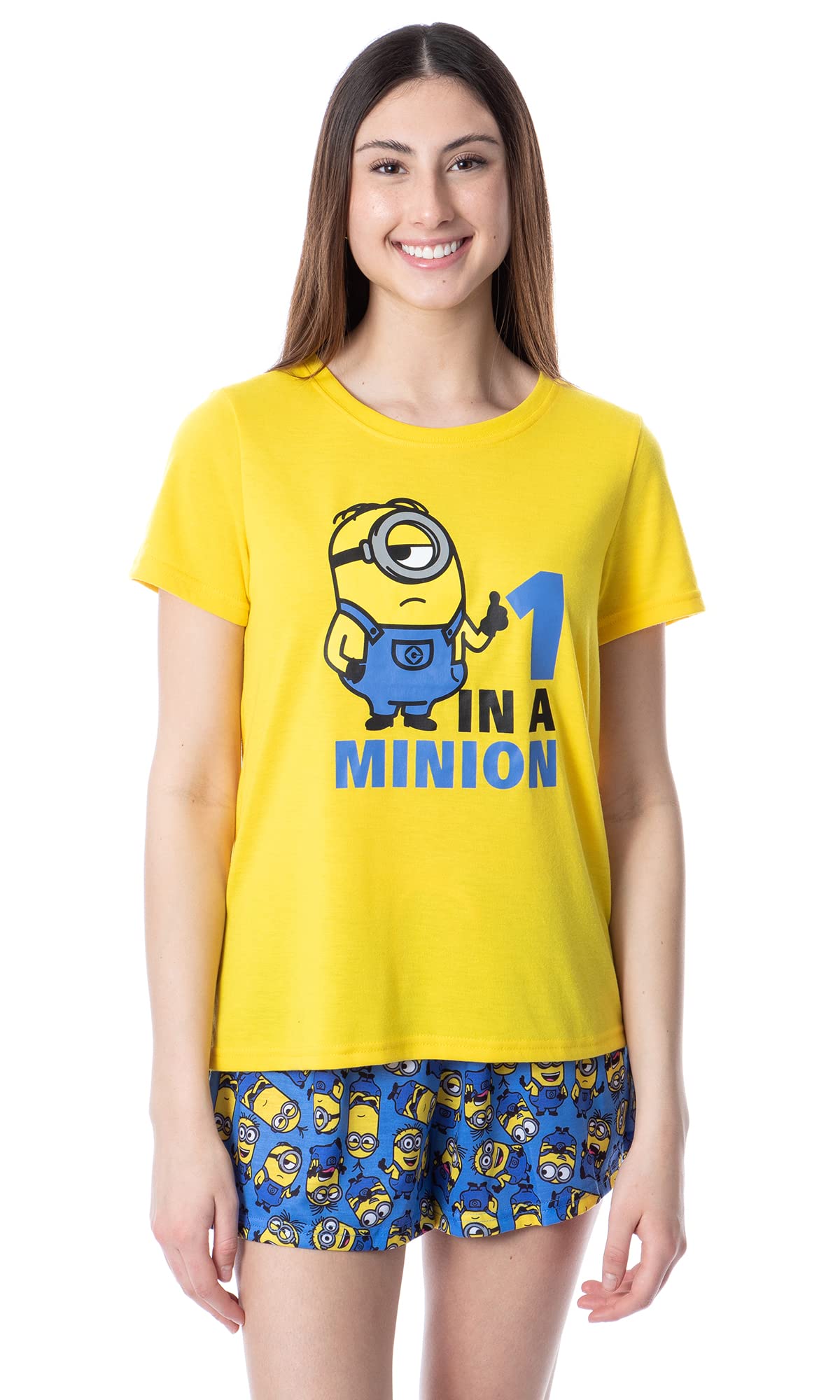 IntimoDespicable Me Womens' Minions 1 In A Minion Sleep Pajama Set Short