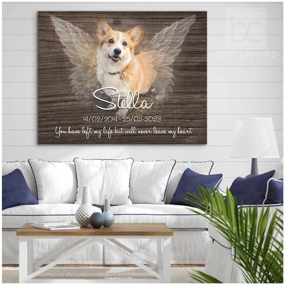 Personalized Dog Memorial Canvas, Gift For Loss of Dog, Dog