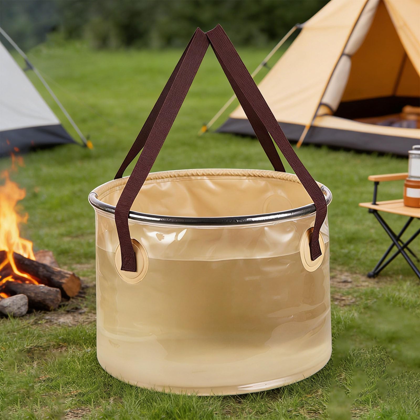Auslaufsicherer, Faltbarer PVC Wassereimer, 20 l / 30 l, tragbares Design für Camping, Angeln, Outdoor Einsatz mit verstärktem, Wassereimer für Camping, Angeln, Outdoor Aktivitäten mit, PVC