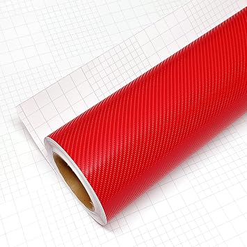 DIYAH 4D Carbon Red Fiber Vinyl Wrap Sticker with Air Release Bubble Free Anti-Wrinkle 12" x 60" / 1FT x 5FT