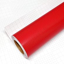 DIYAH 4D Red Carbon Fiber Car Vinyl Wrap 12" x 60" / 1 FT x 5 FT Air Release Bubble-Free Anti-Wrinkle Film