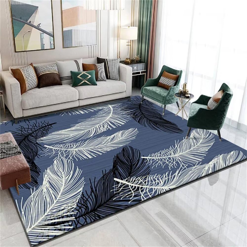 Grand tapis décoration chambre d'enfant et salon bleu doux