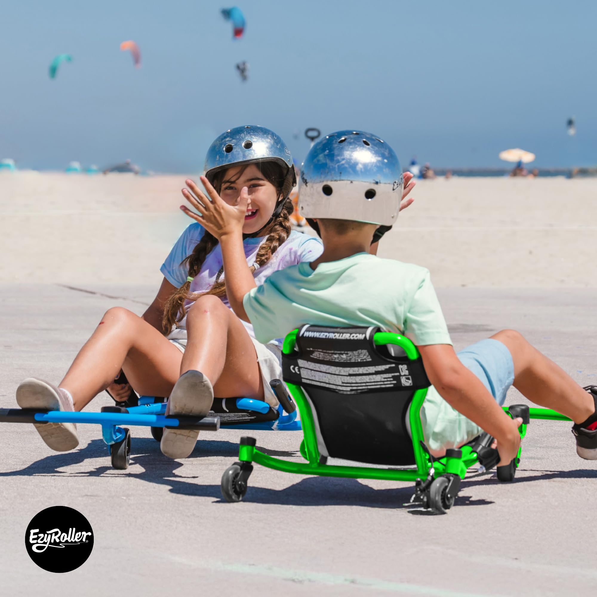 EzyRoller Spinner Ride On Scooter for Kids & Toddlers, Outdoor Ride on Toy with Caster Wheels for Drifting & Tight Turning, Up to 150 lbs, Ages 4 & Up - Green