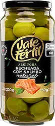 Azeitona Verde em Conserva Recheio Salmão Vale Fértil Vidro 130g