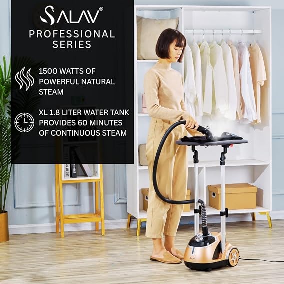 SALAV Professional Garment Steamer with Adjustable Ironing Board, 1500W