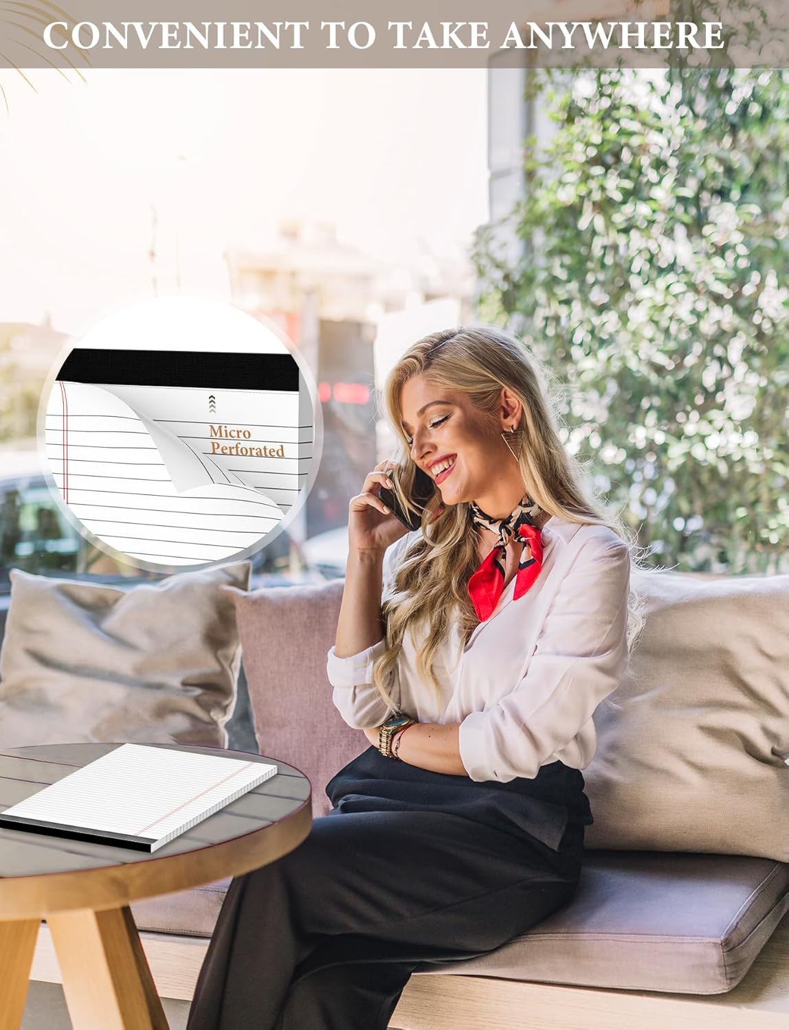 White Legal Pads 8.5 x 14, 6 Pack Wide Ruled Legal Notepads, White Note Pads 8.5 x 14 Writing Pads, Notebook Paper 8.5x14, Lined Tablets Notebook Pads of Paper, 70 GSM White Paper, 30 Sheets/Pad - Image 4