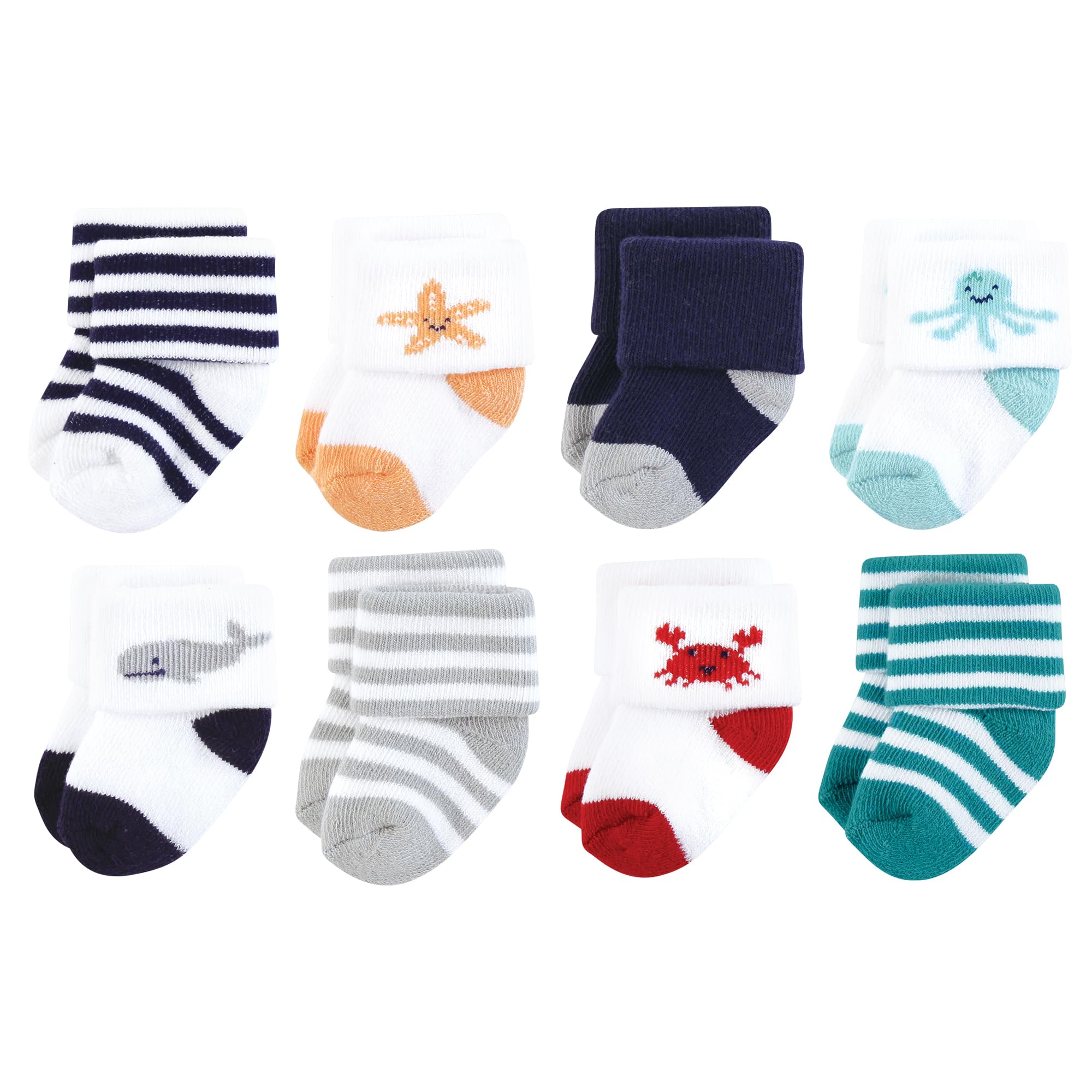 Hudson Baby Baby 8-pack Cotton Rich Newborn and Terry Socks