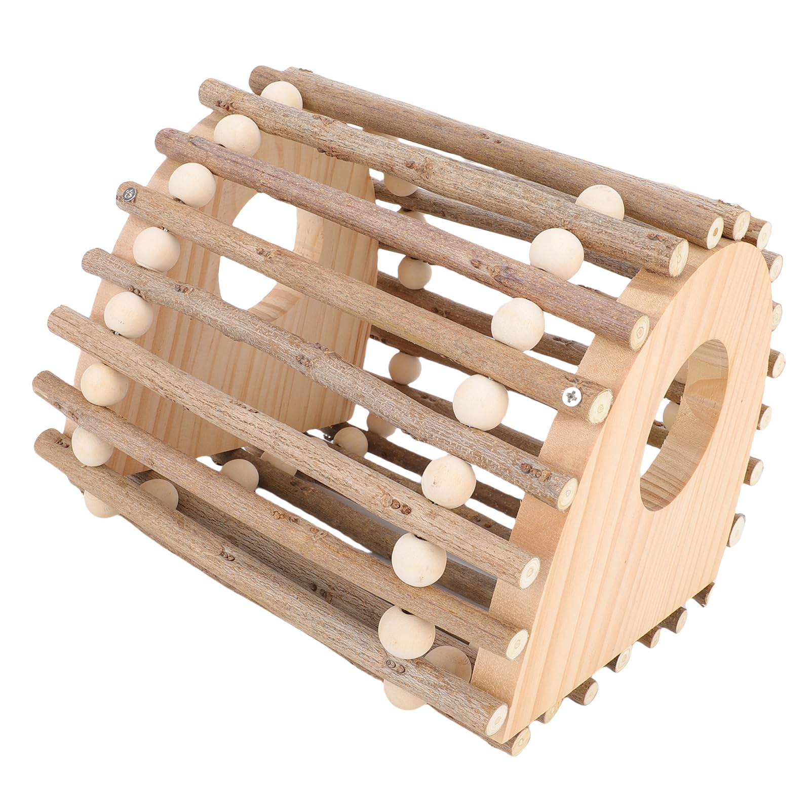 SIXRUN Jaula para Pájaros, Juguete de Escalada, Juguete Multifuncional para Loros, para Juego Activo y Ejercicio, Madera de Pino, 20x20cm