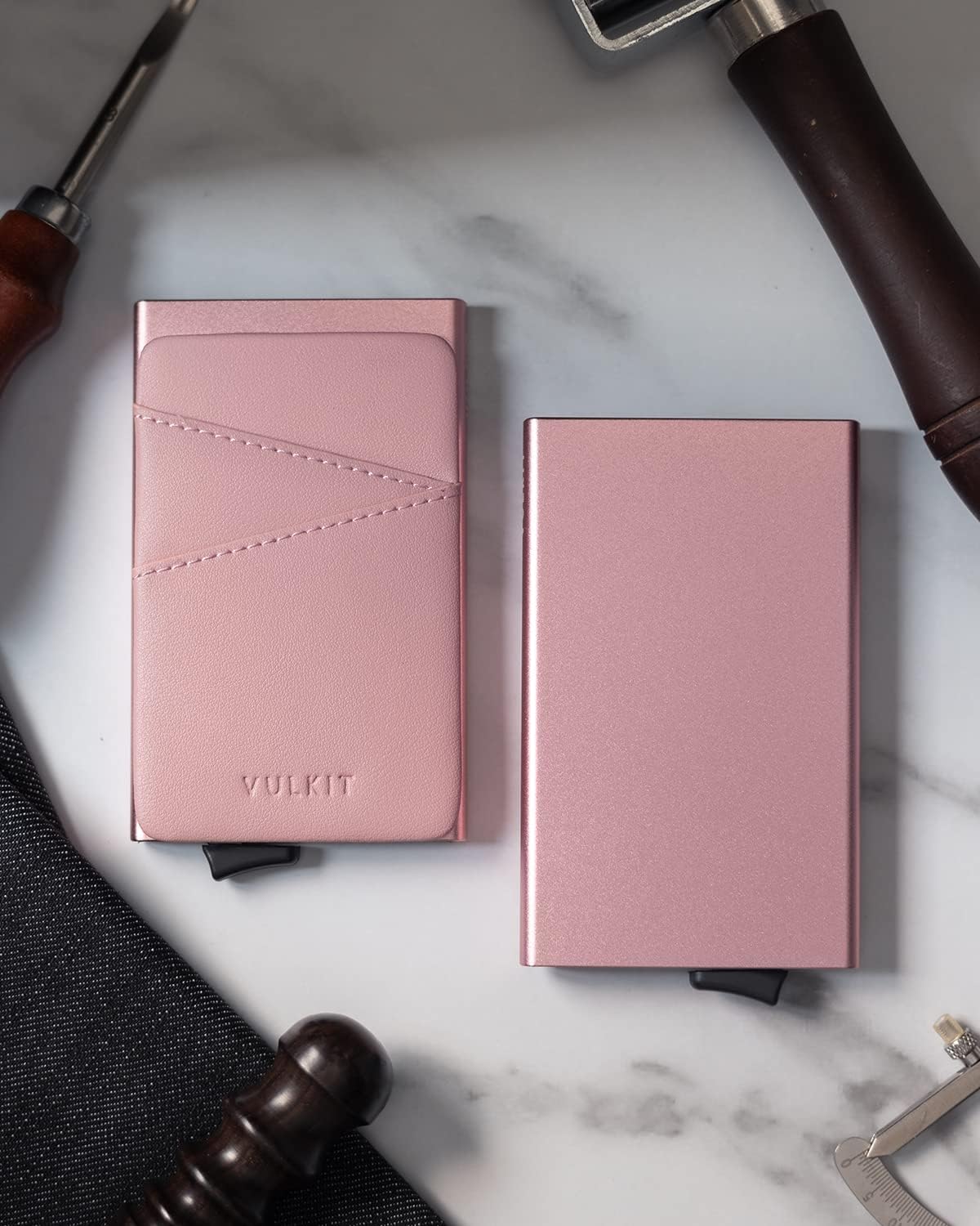 VULKIT Cardholder Wallet for Men Metal Wallets with RFID Blocking Layer Slim Minimalist Aluminum Wallet with Pop up Quick Card Access Business Card Holder, Holds up to 7 Cards - Image 3