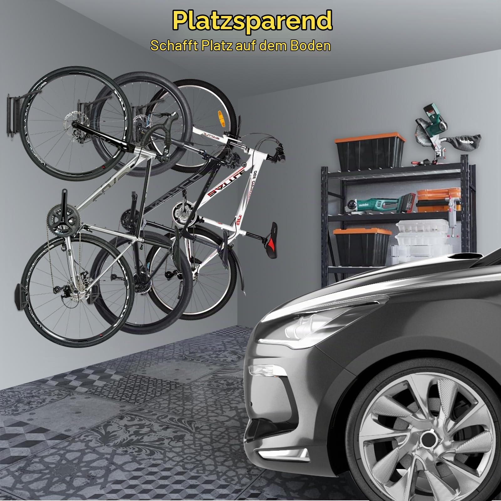 Fahrrad Wandhalterung, Fahrradträger Vertikal 32kg Tragkraft