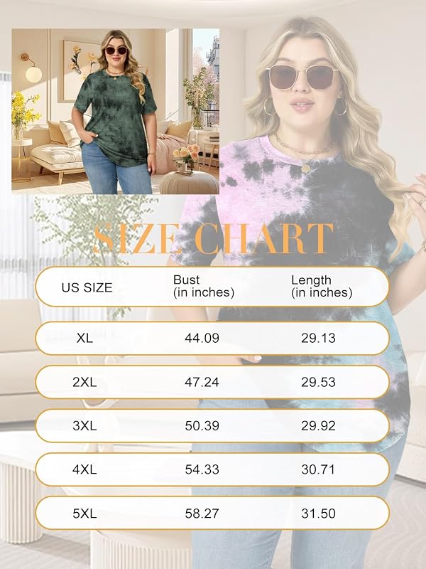 VISLILY Plus Size Tops for Women Dressy Casual Short Sleeve T Shirts Summer Round Neck Tees Fashion Color Block Tunics 2Xl Black Pink by VISLILY - Used condition - Image 8