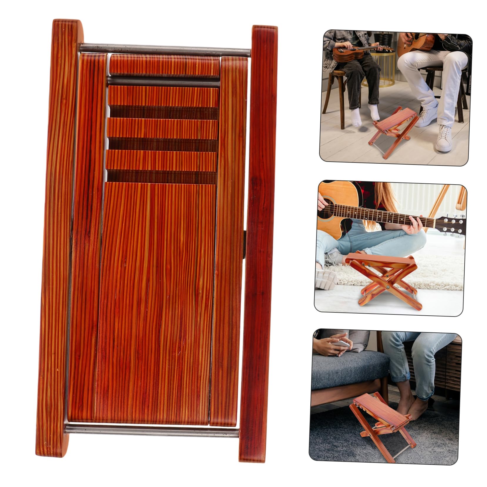 Bambus-gitarren-fußhocker Klappbar Höhenverstellbar Ergonomisches Design für Klassische Akustikgitarristen Möbel-fußhocker Still-fußstütze Stuhl-fußhocker Fußstütze aus Massivholz