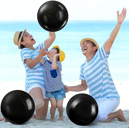 Miniatura 5 de Sinmoe 8 piezas inflables de Halloween blanco negro bolas de playa decoraciones sólido piscina bola flotante bola inflable bricolaje pintura
