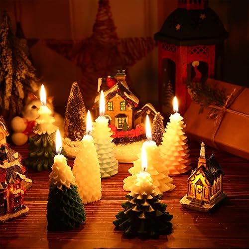 Miniatura 4 de Soaoo 7 moldes de velas de pino para árbol de invierno, moldes de vela de silicona 3D para hacer velas, resina epoxi, molde de fundición hecho a