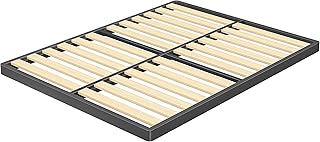2 Inch Wood Slat King Box Spring with Round Corners - 3000 lbs Capacity, Low Profile Bed Slat Replacement Bunkie Board with Metal Frame, Noise-Free, Easy Assemble, Black