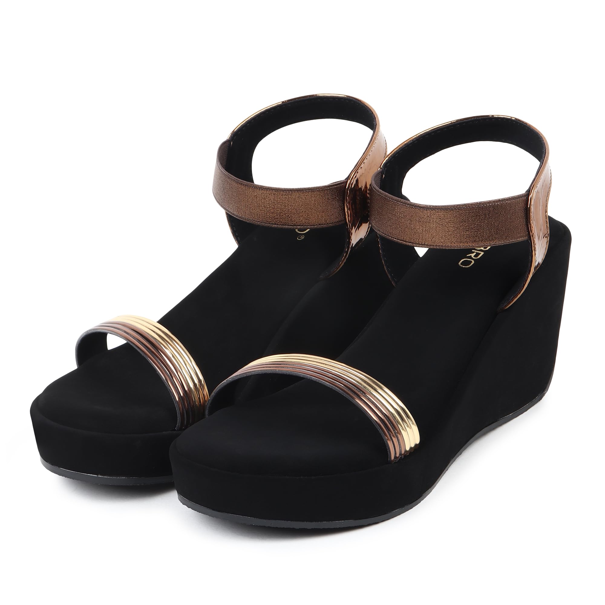 SELBRO Womens Stylish Fashionable Wedge Sandals For Girls heel 3 inch SLB-SND-47 (Copper-40) (B0CCLCCK39) Amazon Price History, Amazon Price Tracker