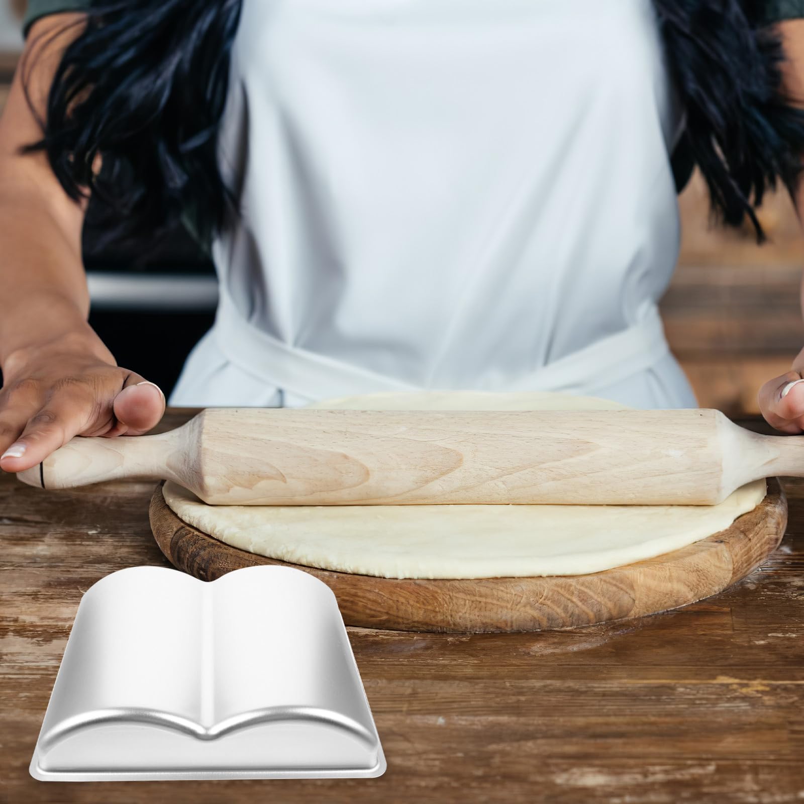 Stampo per Torta a Forma di Libro Facile da Pulire da Sformare in Lega di Alluminio la Preparazione di Dolci Quotidiani