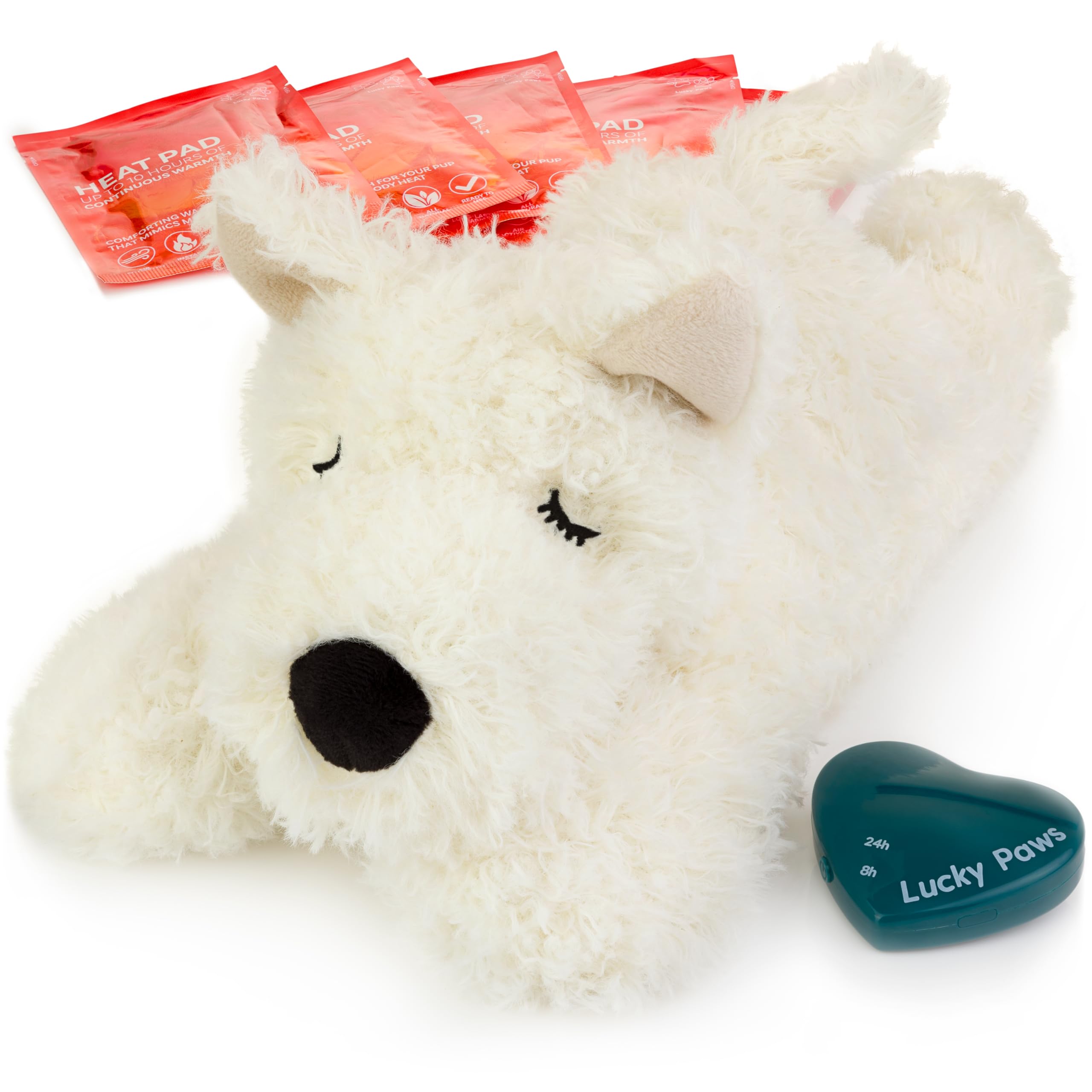 Lucky Paws® UK heartbeat toy for puppy, puppy heartbeat comforter for separation anxiety, calming dog toys