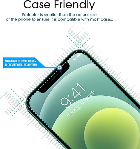 Miniatura 4 de amFilm OneTouch Protector de pantalla de vidrio templado para iPhone 12 Mini (5.4 pulgadas, 2020) con kit de fácil instalación (paquete de 2)