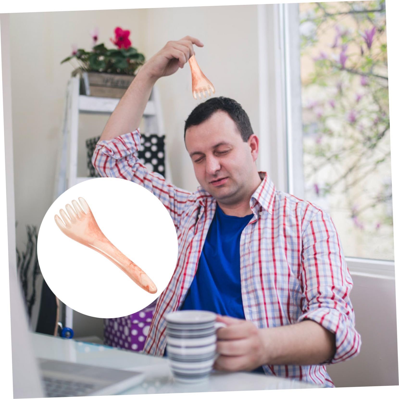 BESTYASH 5 Piezas Peine Masajeador de Cera para Cabelludo Rascador de Cabello para Estimulación del Crecimiento y Relajación Antiestático