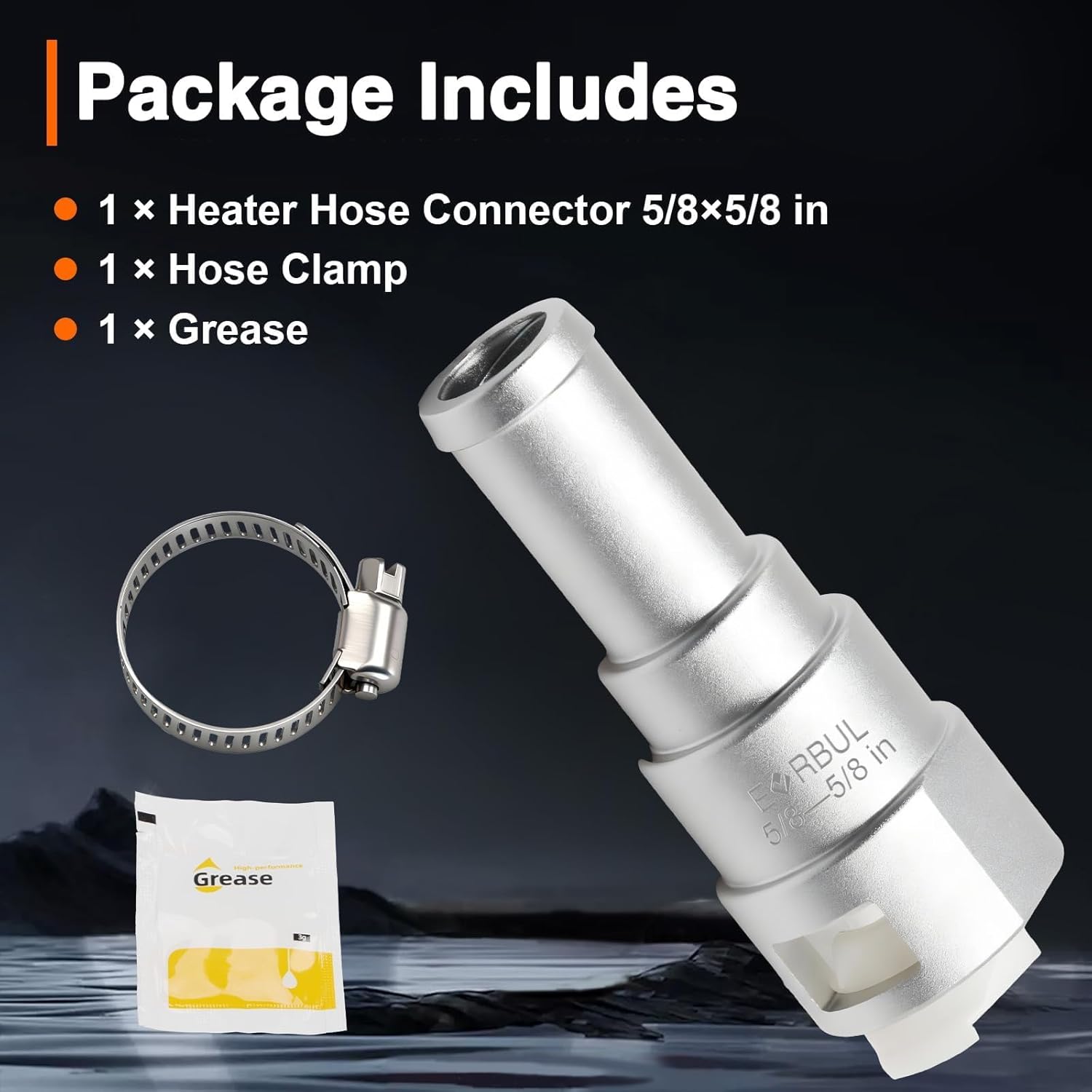 EVRBUL Upgrade Aluminum HVAC Heater Core Hose Connector 5/8in Heater Tube x 5/8in Coolant Hose Fit for Chevy Cadillac GMC Pontiac Ford Saab, Coolant Hose Connector Replace# 15119175 800-403