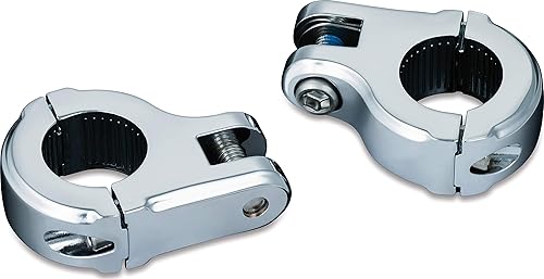 Kuryakyn 7617 Componente de control de pie de motocicleta: Brute Highway Peg Mounts, ajuste universal para protectores de motor de 1-1/4", cromado,