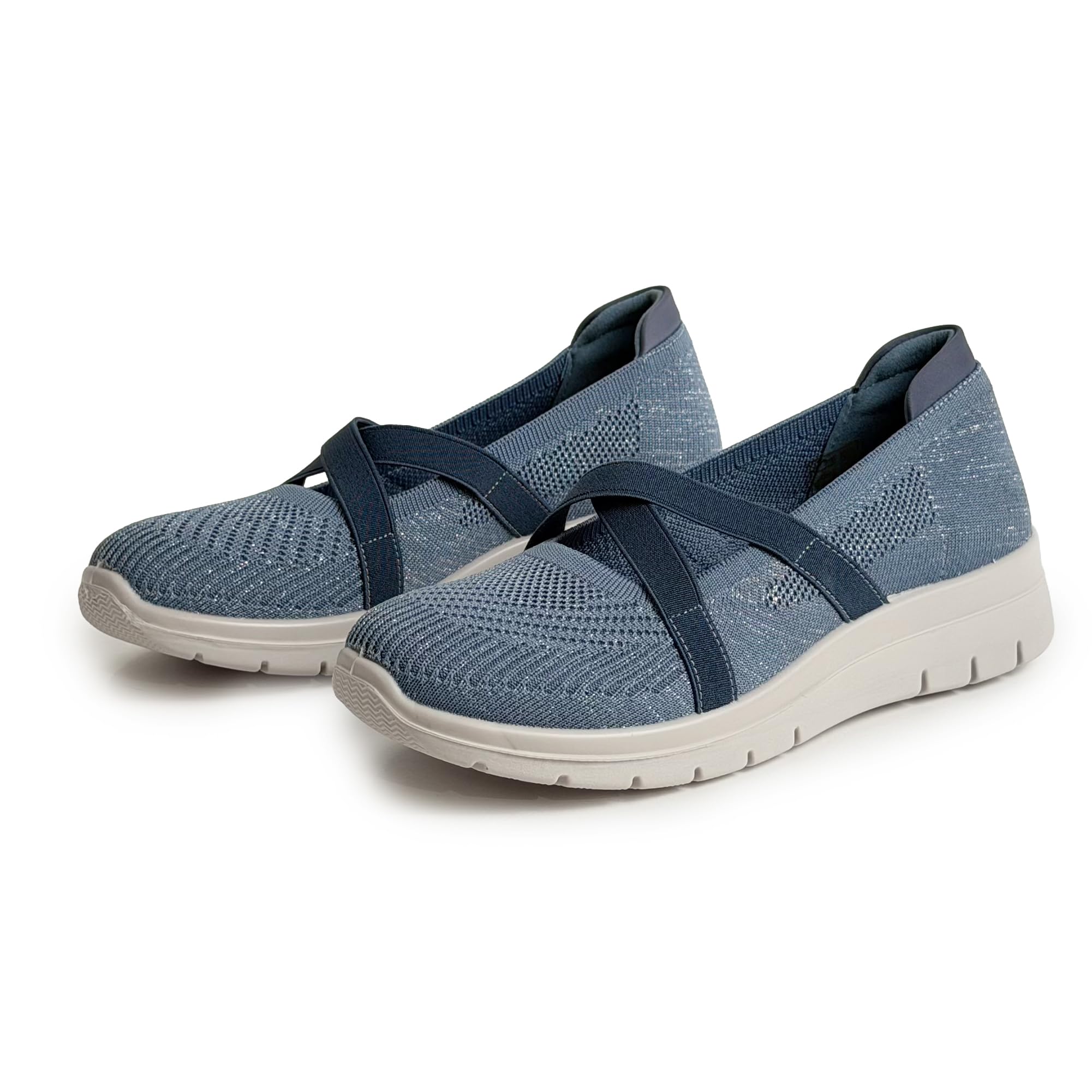 Scarpe Donna Slip On Leggere Traspiranti con Fascia Elastico Incrociata Scarpe da Ginnastica Casual per Camminata Lavoro Viaggio