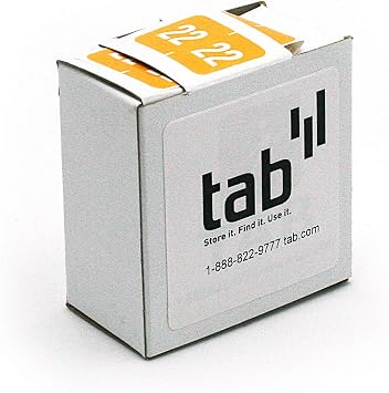 TAB 2 Digit Year Label, 2022, 1" High, Yellow - Bulk 5 Rolls of 500