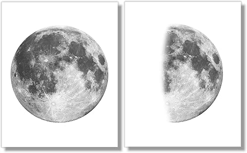 Miniatura 3 de Moon Phases Art Prints - Bedroom Decor - Gray Wall Art - 8x10 (Set of 5) - Unframed