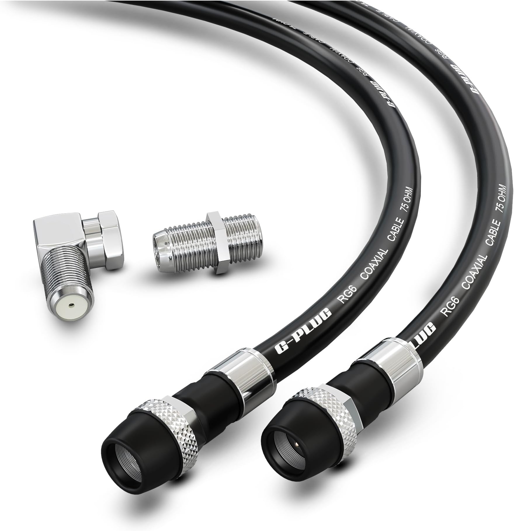 G-PLUG RG6 Coaxial Cable 3FT โ Triple Shielded, Waterproof, 75 Ohm with F-Type Connectors, High-Performance for HDTV, Satellite, Internet, Indoor/Outdoor Use