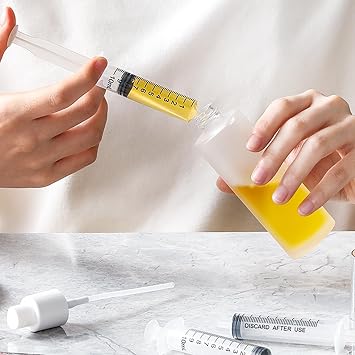 TOPROAD 100 Pack 10ml Syringes, Plastic Syringe Without Needle for Scientific Labs, Measuring Liquids, Feeding Pets, Medical Student, Oil or Glue Applicator
