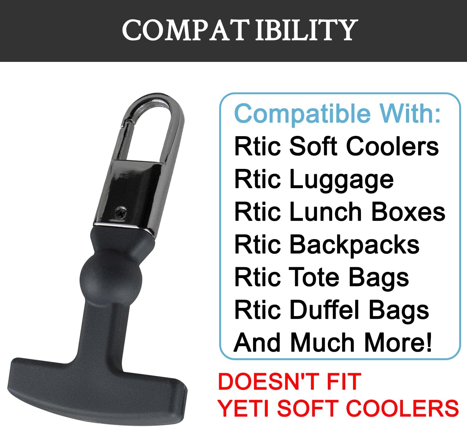 SOPROM Latch Zipper Pull for RTIC Soft Coolers, Replacement Latch Repair Accessories for Coolers